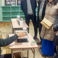 液状化現象実験の様子